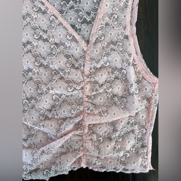 Motel Rocks MORTA CROP TOP IN LACE SWEET PINK - size XS - Picture 7 of 7